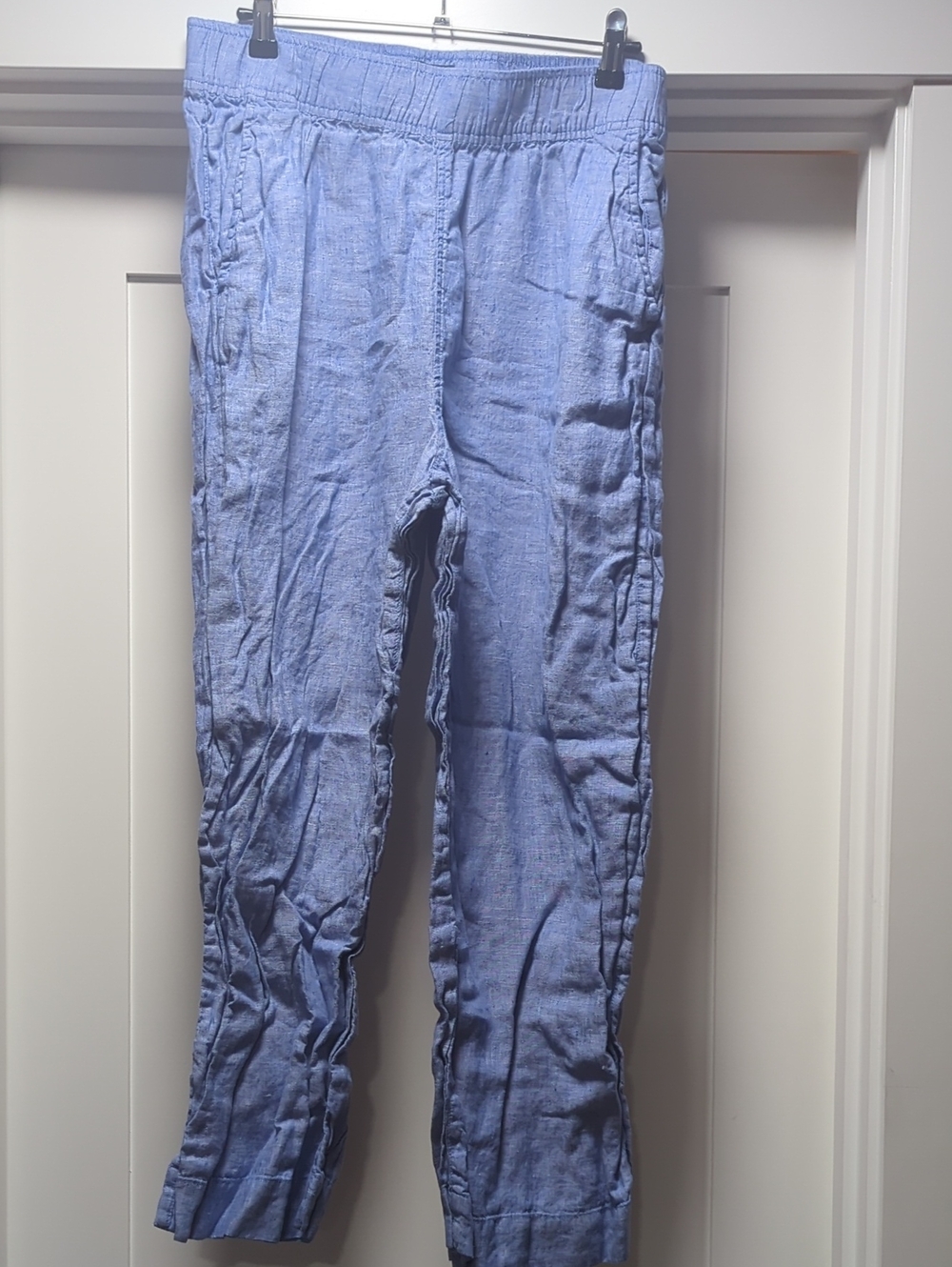 Tahari Light Blue Elastic-Waist Jogger Pants
